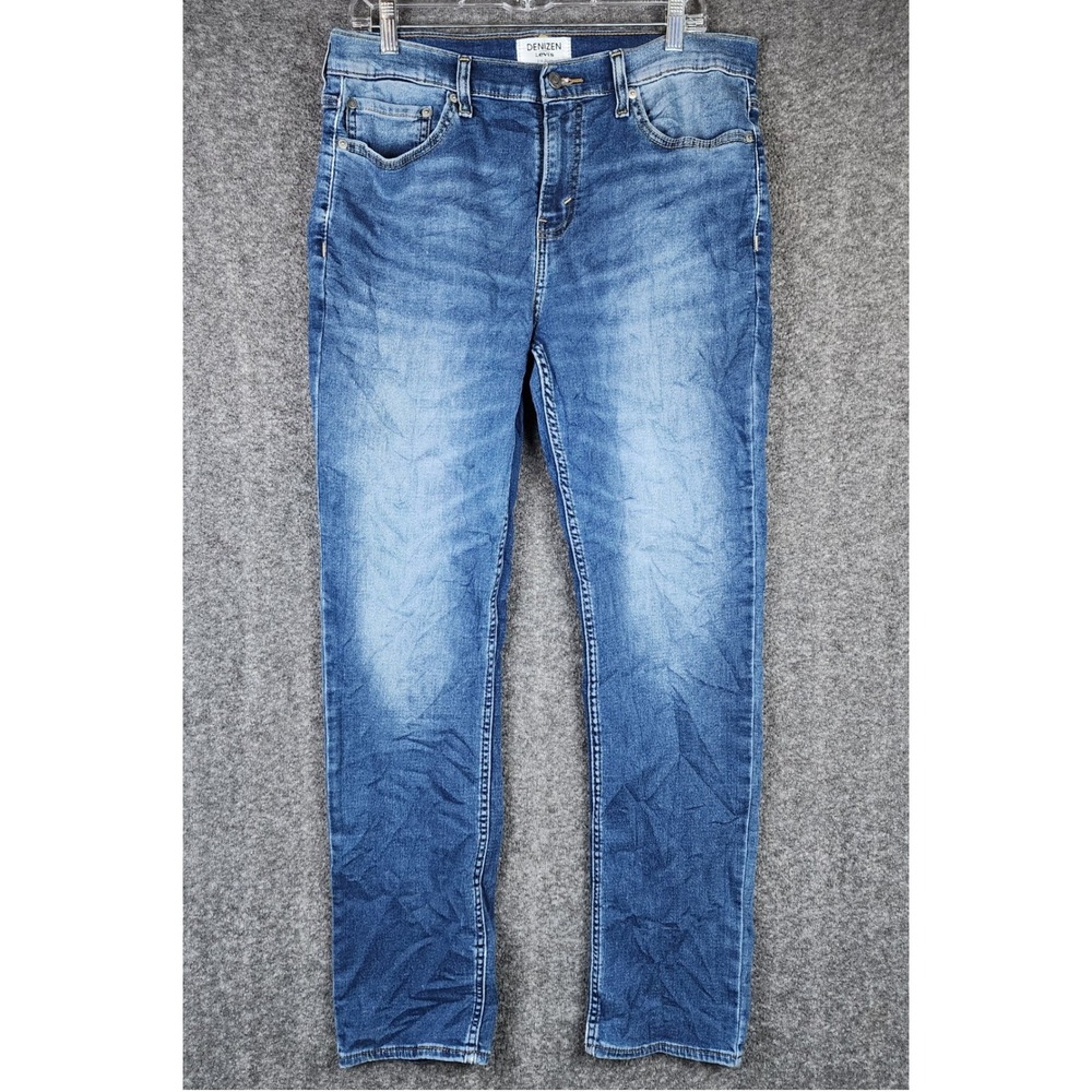 Denizen from Levi's 216 Slim Jeans Womens Blue Medium Wash Denim Whiskered